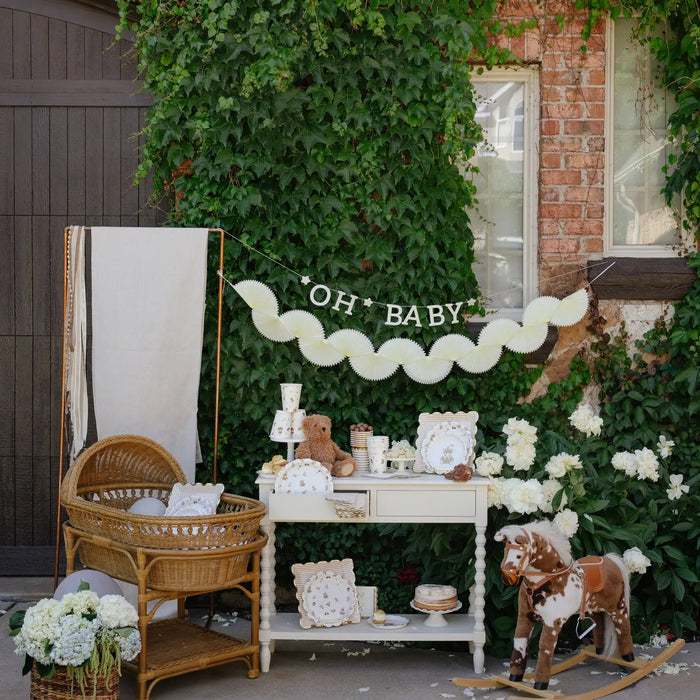Cream Tissue Bunting Banner