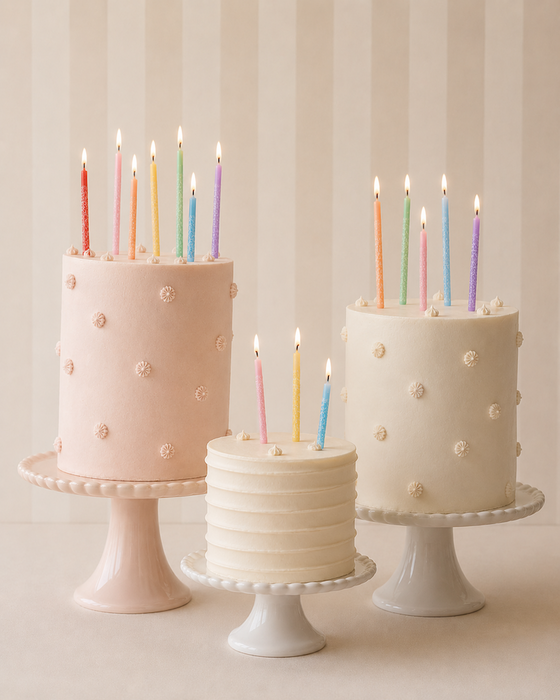 Rainbow Multicolor Candles with Iridescent Glitter