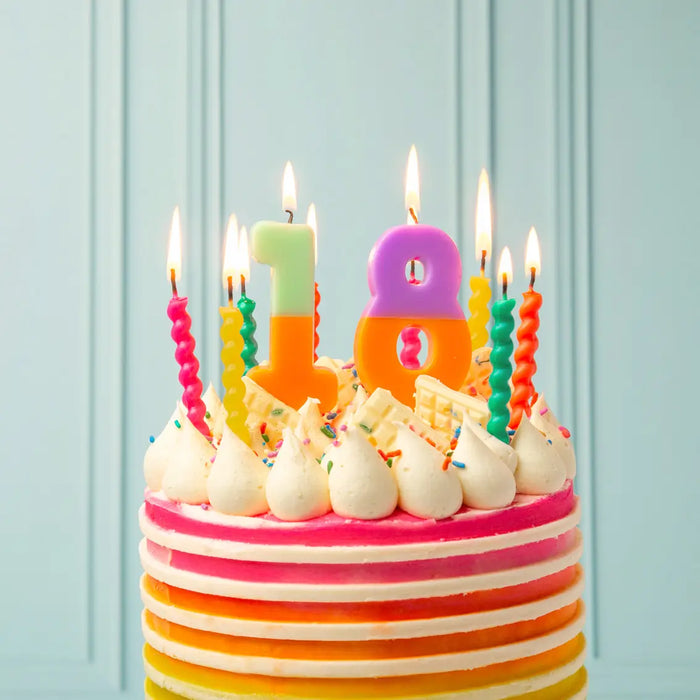 Twisted Rainbow Birthday Candles- 8 Pack