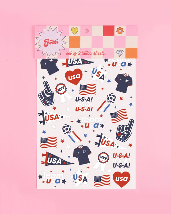 World Cup USA Soccer Temporary Tattoos