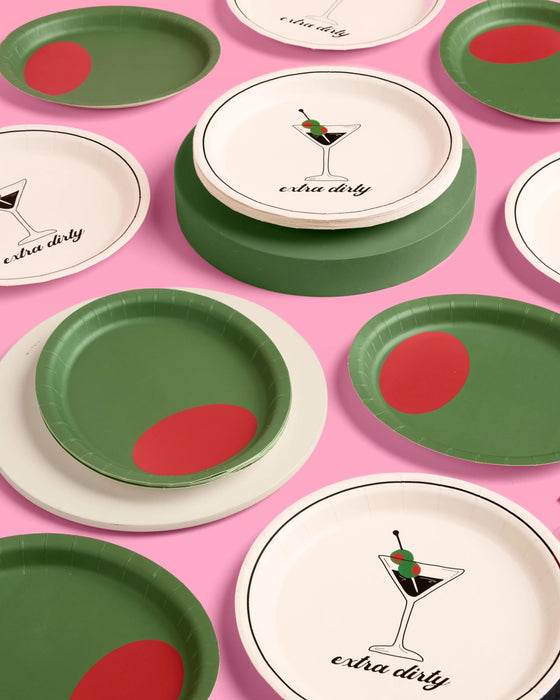 Martini and Olive Plates Set