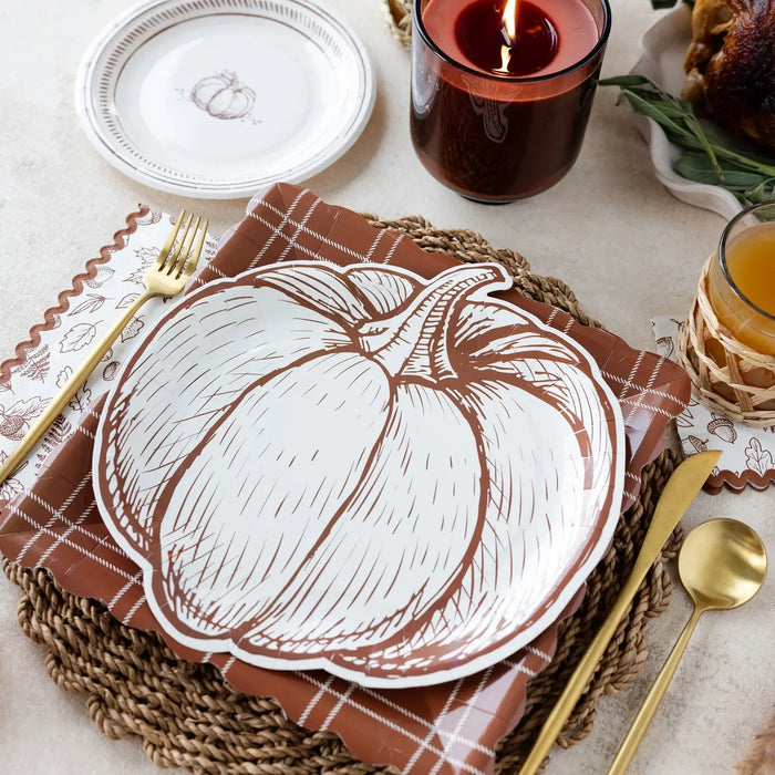 Pumpkin Shaped Paper Plates