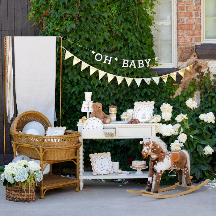 Oh Baby Felt and Gold Banner Set