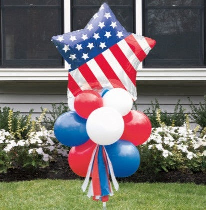 Patriotic Foil and Latex Balloon Yard Sign
