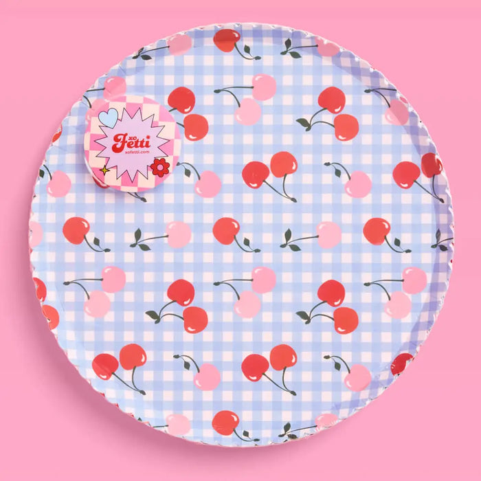 Cherry Gingham Paper Plates