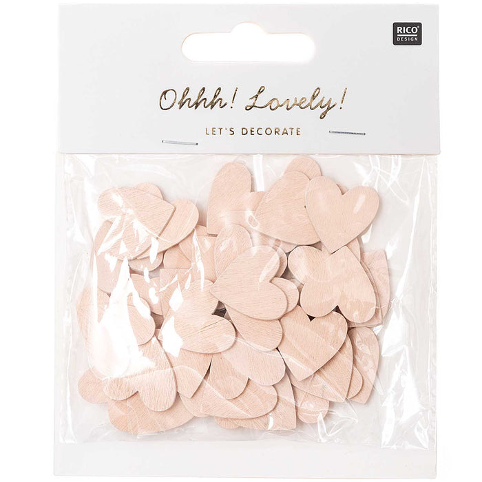 Powder Pink Wooden Heart Confetti