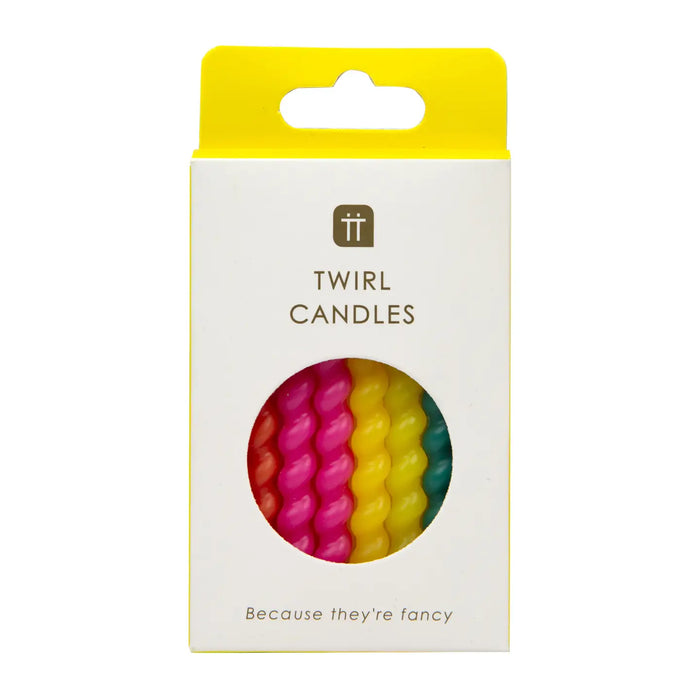 Twisted Rainbow Birthday Candles- 8 Pack