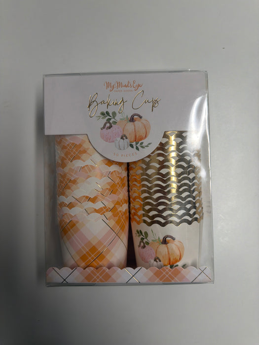 Gold Foiled Pink & Orange Baking Cups