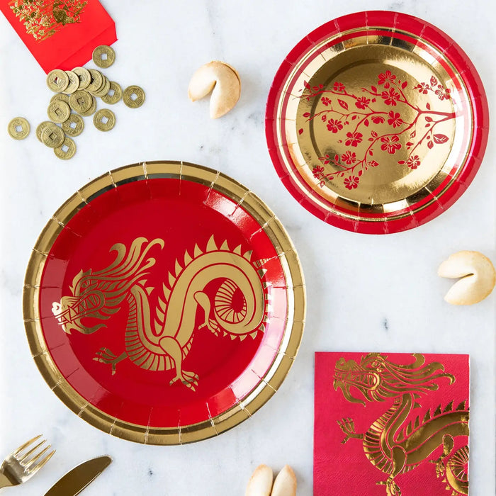 Lunar New Year Floral Dessert Plates