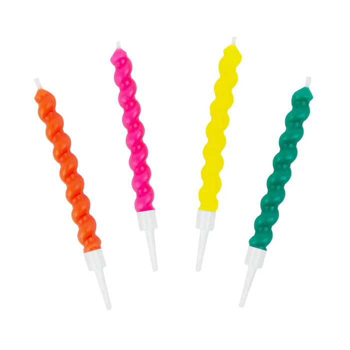Twisted Rainbow Birthday Candles- 8 Pack