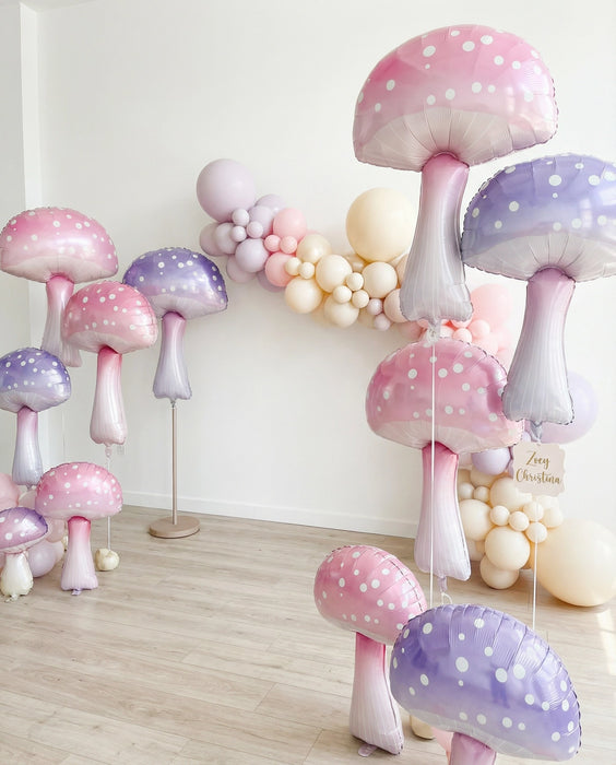 Pastel Mushroom Foil Balloons