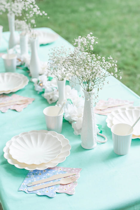 Eco-Friendly Mint Disposable Pastel Paper Party Tablecloth