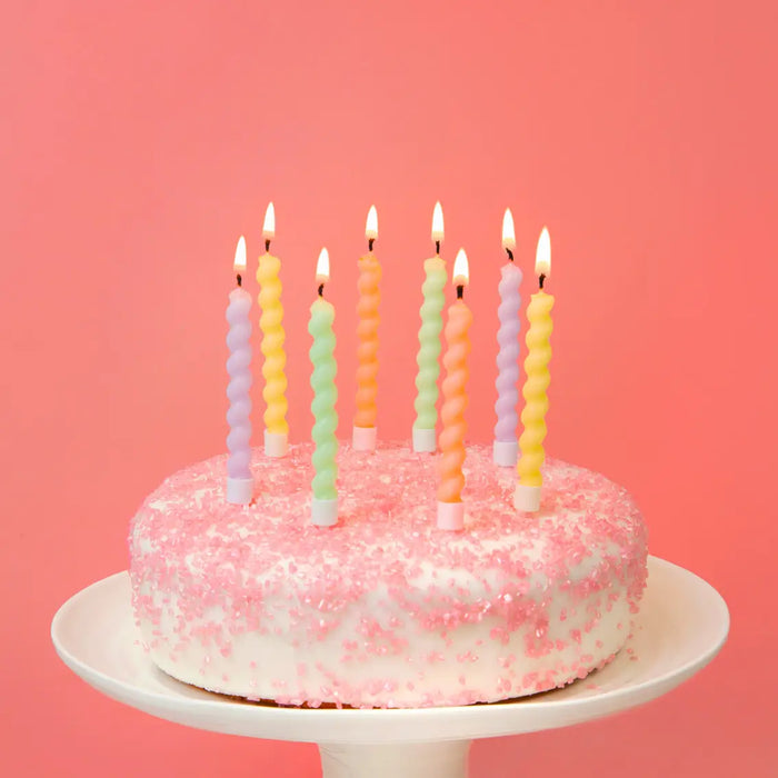 Twisted Pastel Birthday Candles- 8 Pack