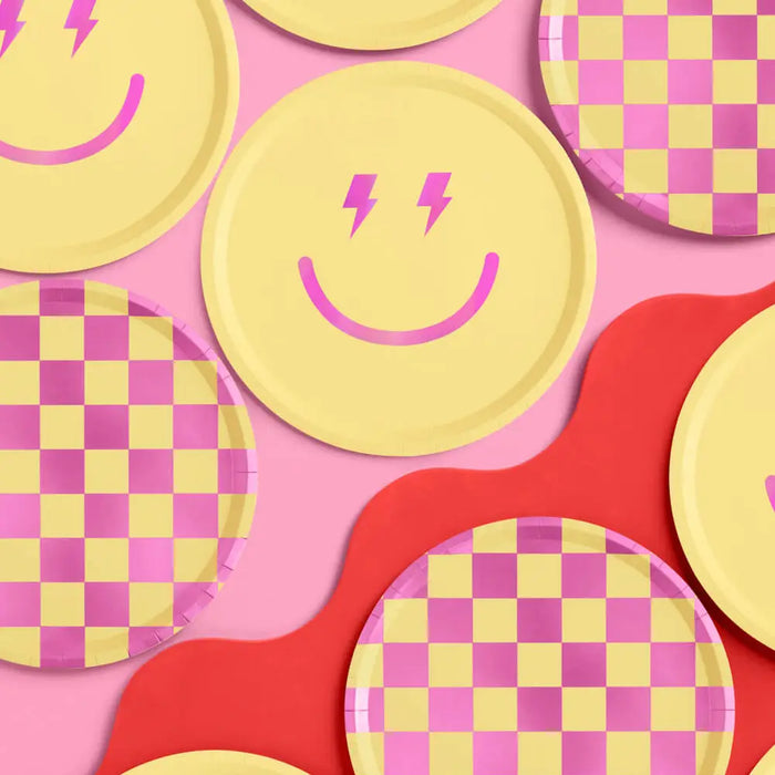Groovy Preppy Smiley Paper Plates