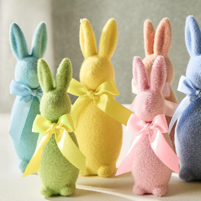 Easter Flocked Bunny with Bow