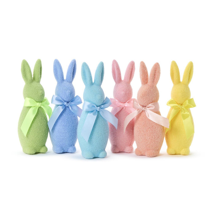 Easter Flocked Bunny with Bow