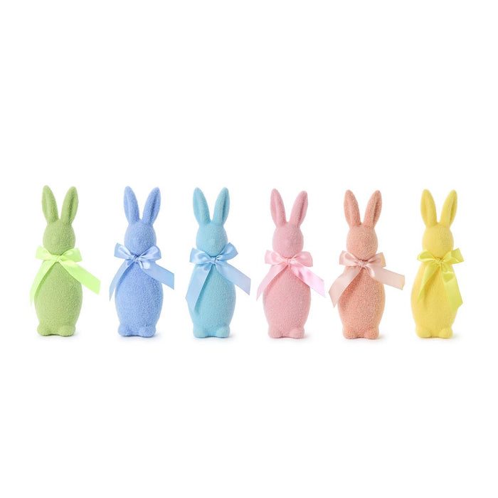 Easter Flocked Bunny with Bow