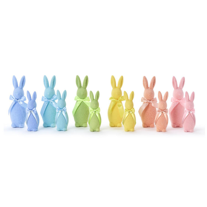 Easter Flocked Bunny with Bow