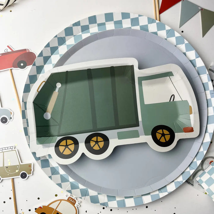 Checkered Blue Plates