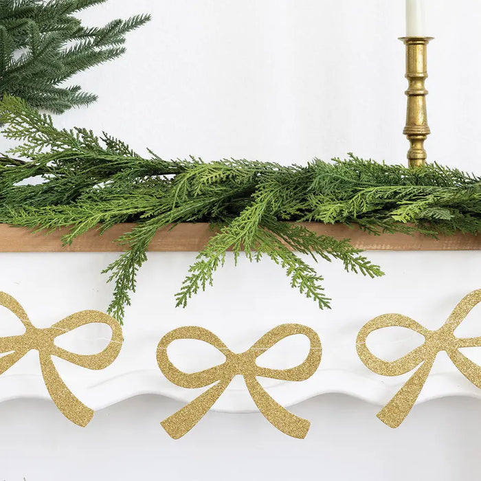 Chunky Champagne Glitter Bow Banner