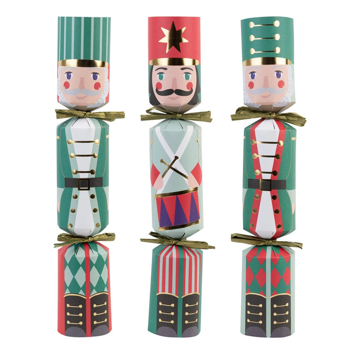Nutcracker 3 Design Christmas Crackers - 6 Pack