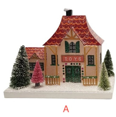 Paper North Pole Building with LED Light