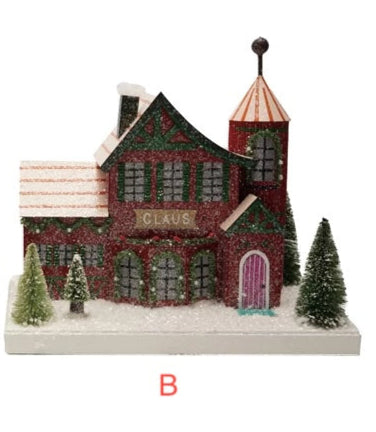 Paper North Pole Building with LED Light