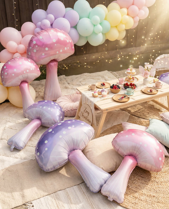 Pastel Mushroom Foil Balloons
