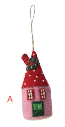 Handmade Wool Felt North Pole Village Building Ornament