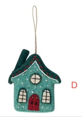 Handmade Wool Felt North Pole Village Building Ornament