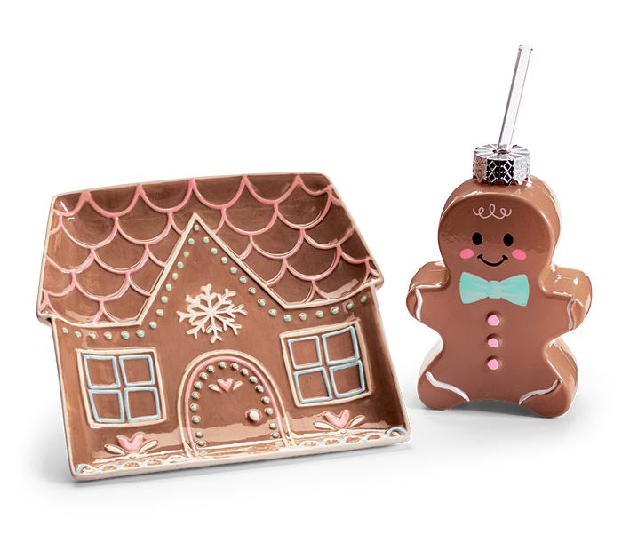 Gingerbread Man Tumbler and Tray Set