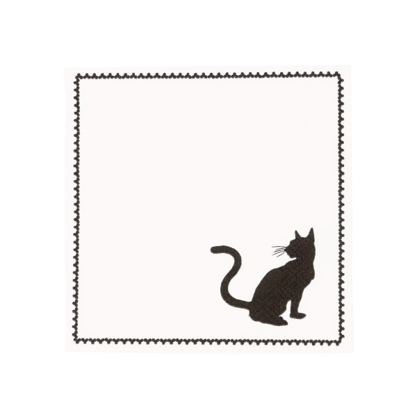 Elegant Halloween Cat Cocktail Napkins