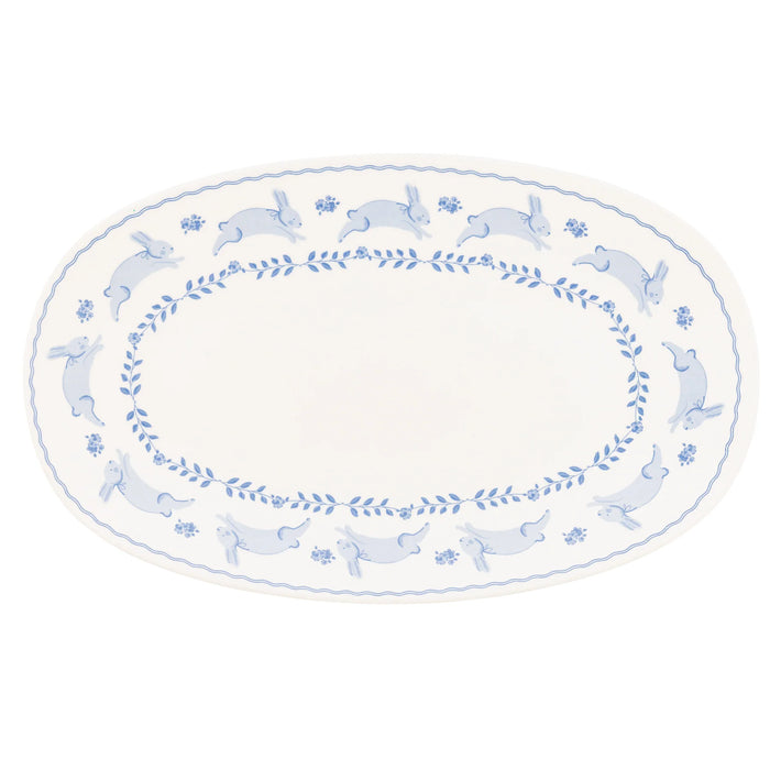 Bunny Oval Bamboo Tray
