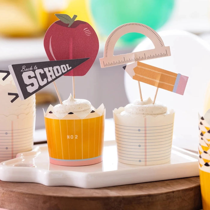 Back to School Baking Cups With Toppers