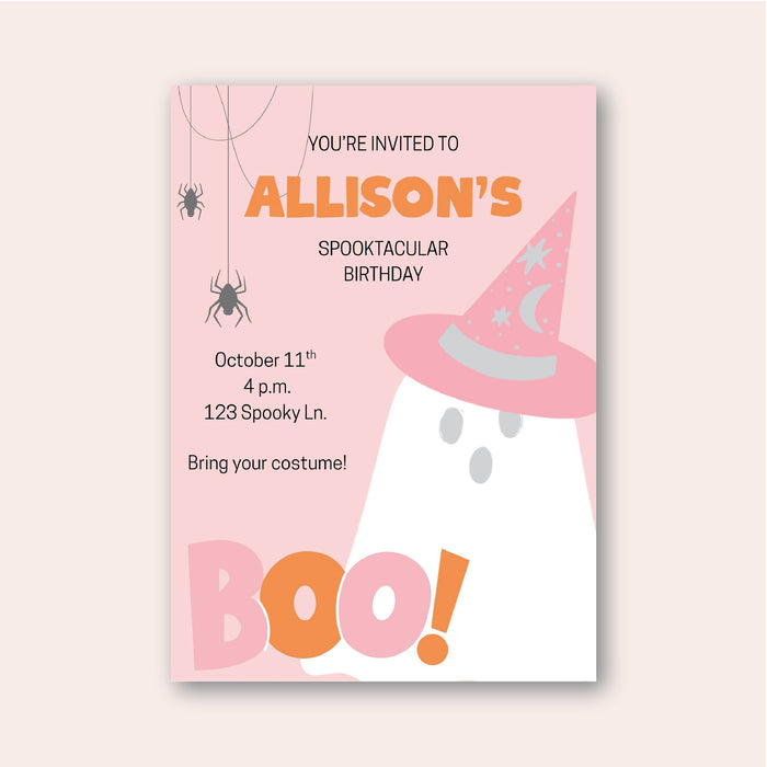 Bewitching Ghost Halloween Digital Invitation