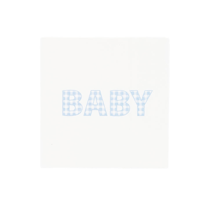Blue Precious Baby Plaid Cocktail Napkins
