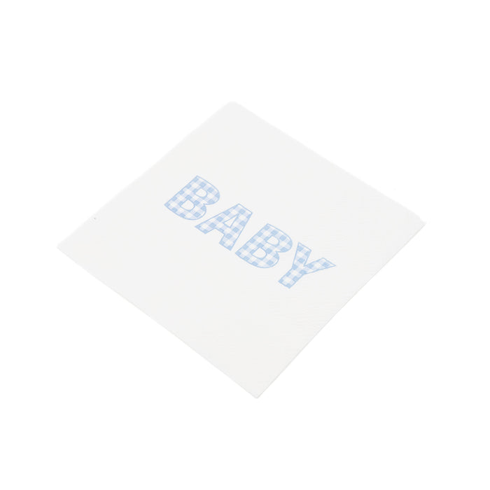 Blue Precious Baby Plaid Cocktail Napkins