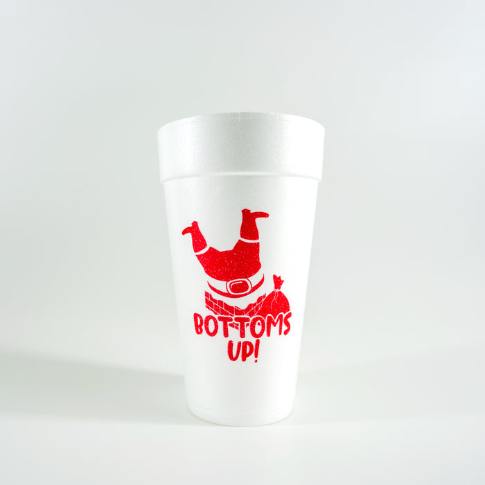 Bottoms Up Santa Christmas 20oz. Foam Cups | 10 pack