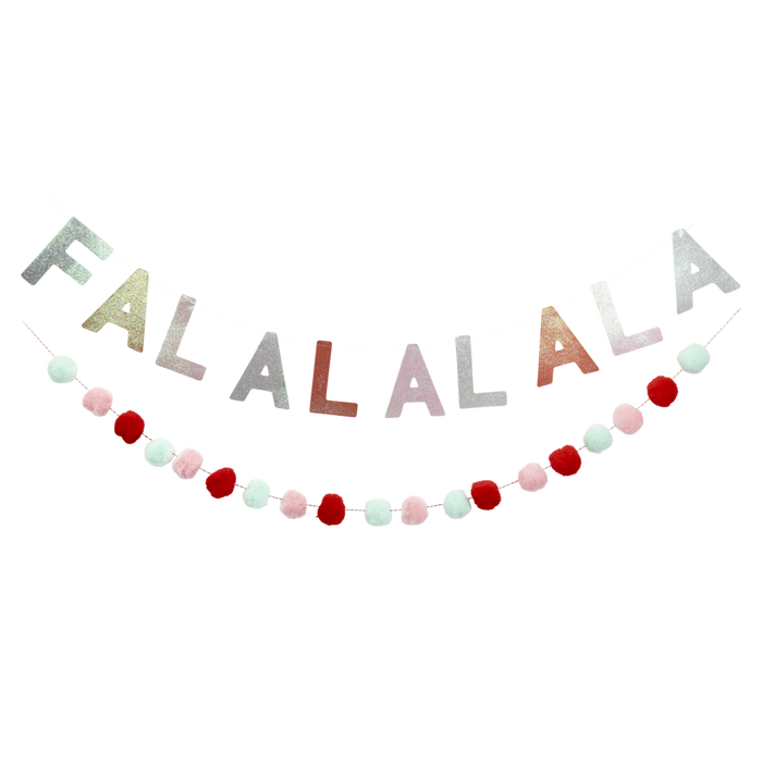 Fa La La Glittered Banner Set