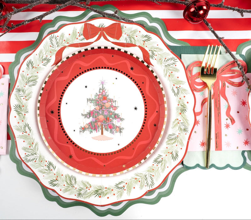 Elegant Holiday Wreath Dinner Plates