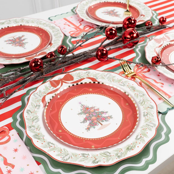 Elegant Holiday Wreath Dinner Plates