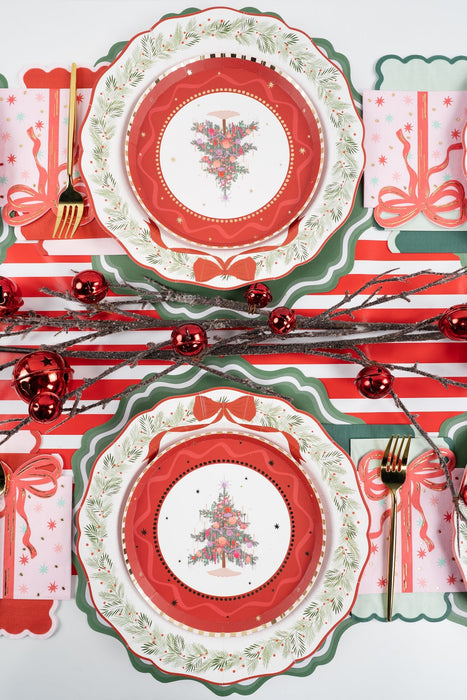 Elegant Holiday Wreath Dinner Plates