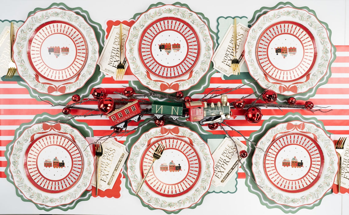 Elegant Holiday Wreath Dinner Plates