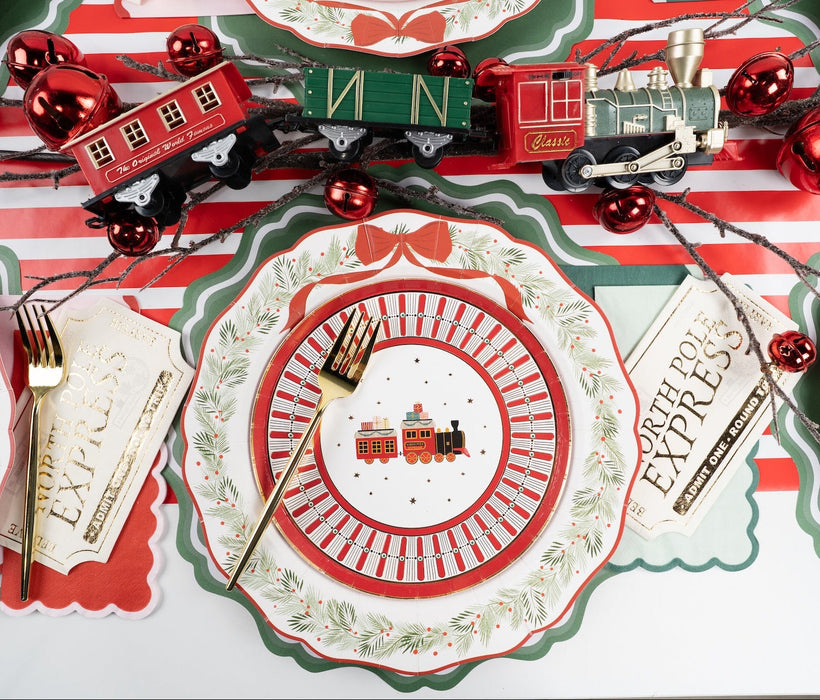 Elegant Holiday Wreath Dinner Plates