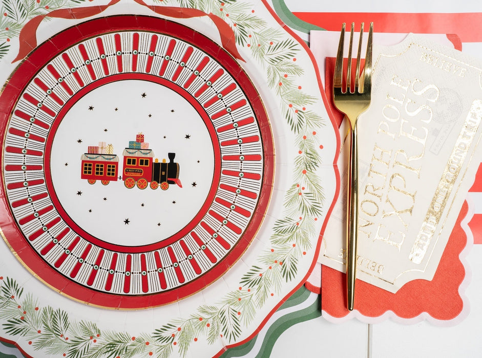 Elegant Holiday Wreath Dinner Plates
