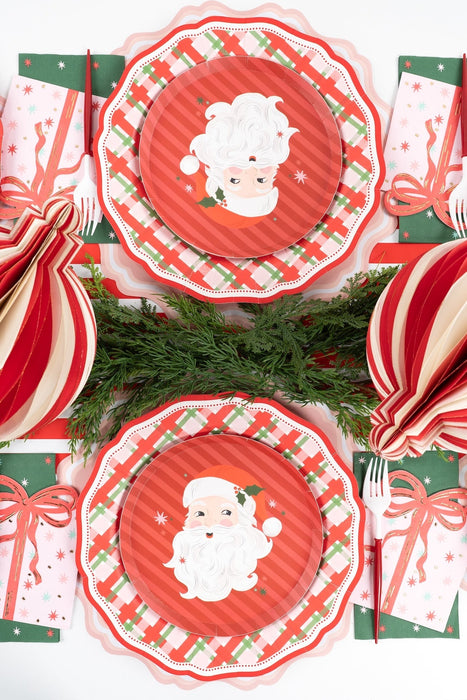 Jolly Santa Vintage Christmas Dessert Plates