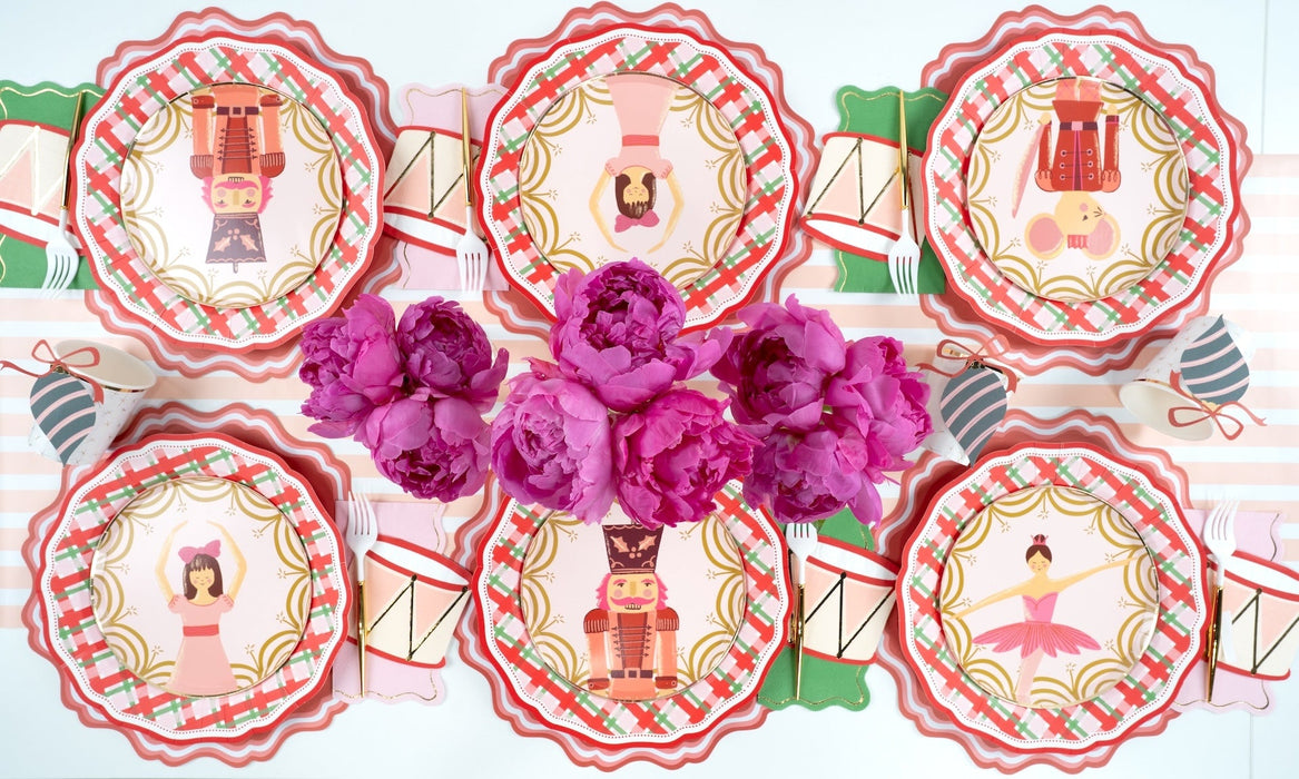 Red Elegant Plaid Dinner Plates