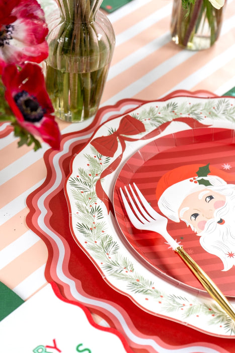 Elegant Holiday Wreath Dinner Plates