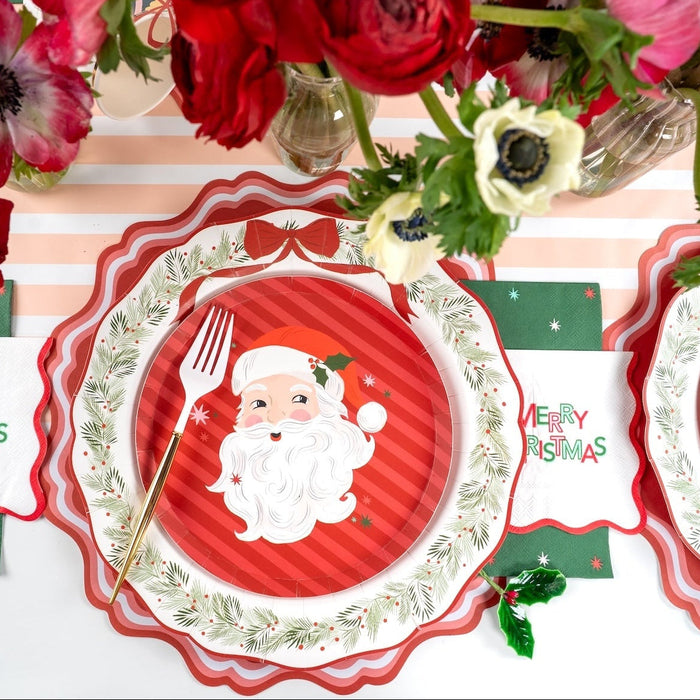 Elegant Holiday Wreath Dinner Plates