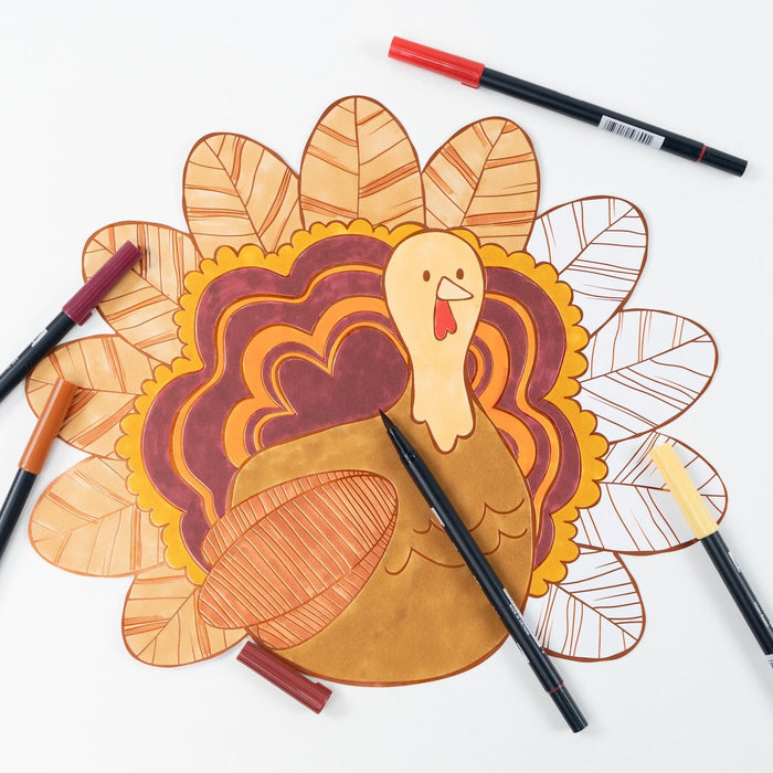 Thanksgiving Turkey Coloring Placemats